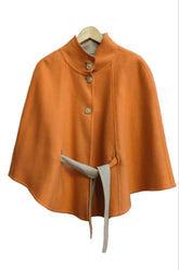 Capa reversible de babyalpaca naranja/beige. T:U