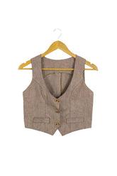 Chaleco crop sastre caqui