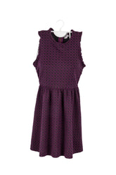 Vestido casual morado con rombos negros