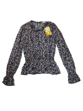 Blusa H&M negra floreado