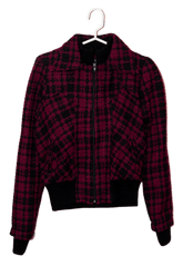 Casaca Mina Caelli de lanilla morado y negro