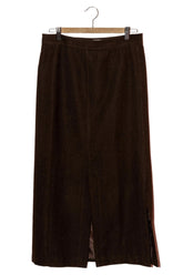 Falda en paño bebé marrón con forro