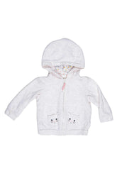 Casaca beige con bolsillos de gatito