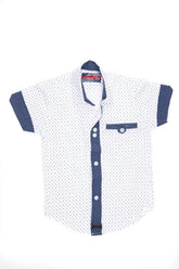 camisa blanca anclas azules