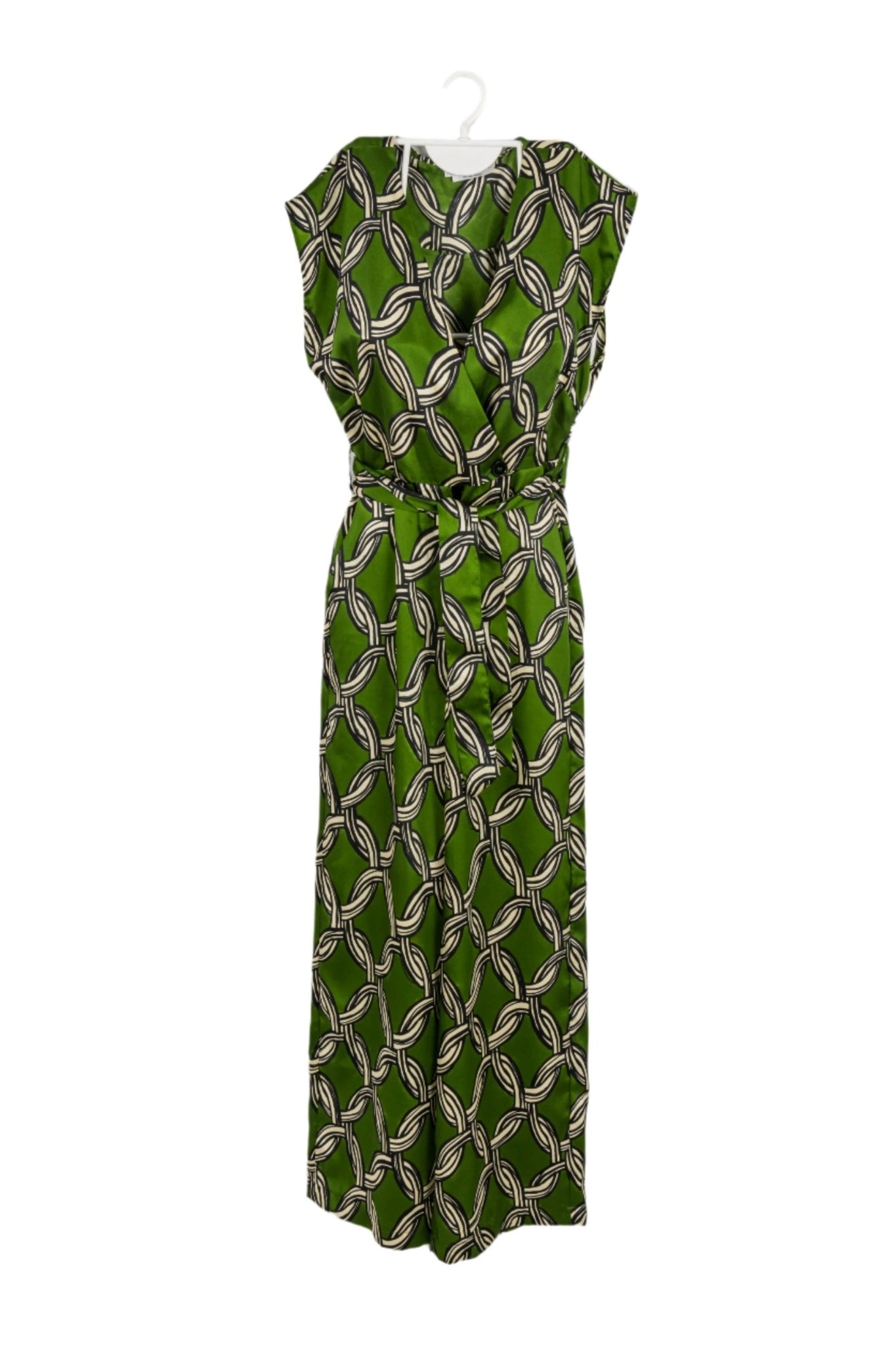 Enterizo verde MANGO con cadenas negras/blancas