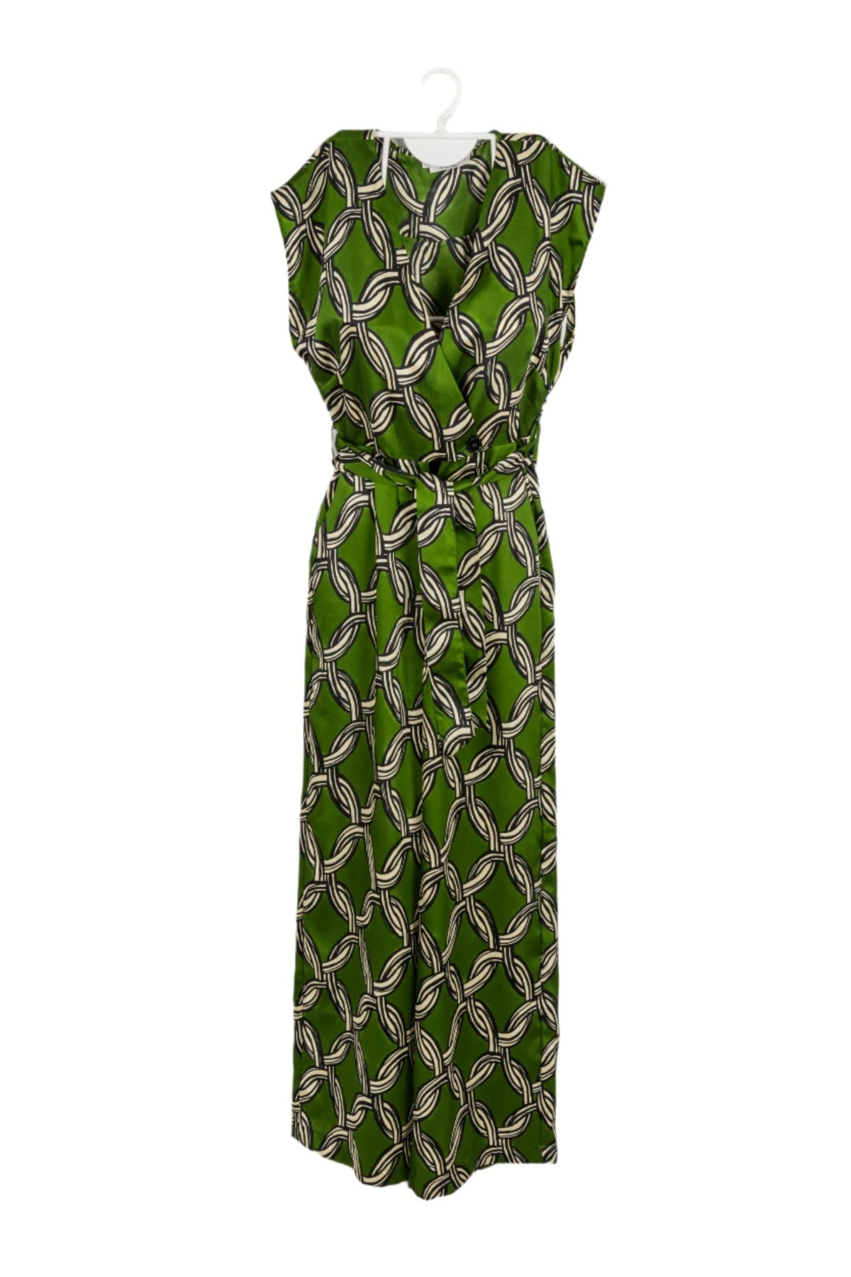 Enterizo verde MANGO con cadenas negras/blancas