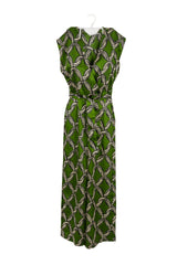 Enterizo verde MANGO con cadenas negras/blancas