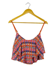 Top Denimlab con vuelos, estampado tricolor