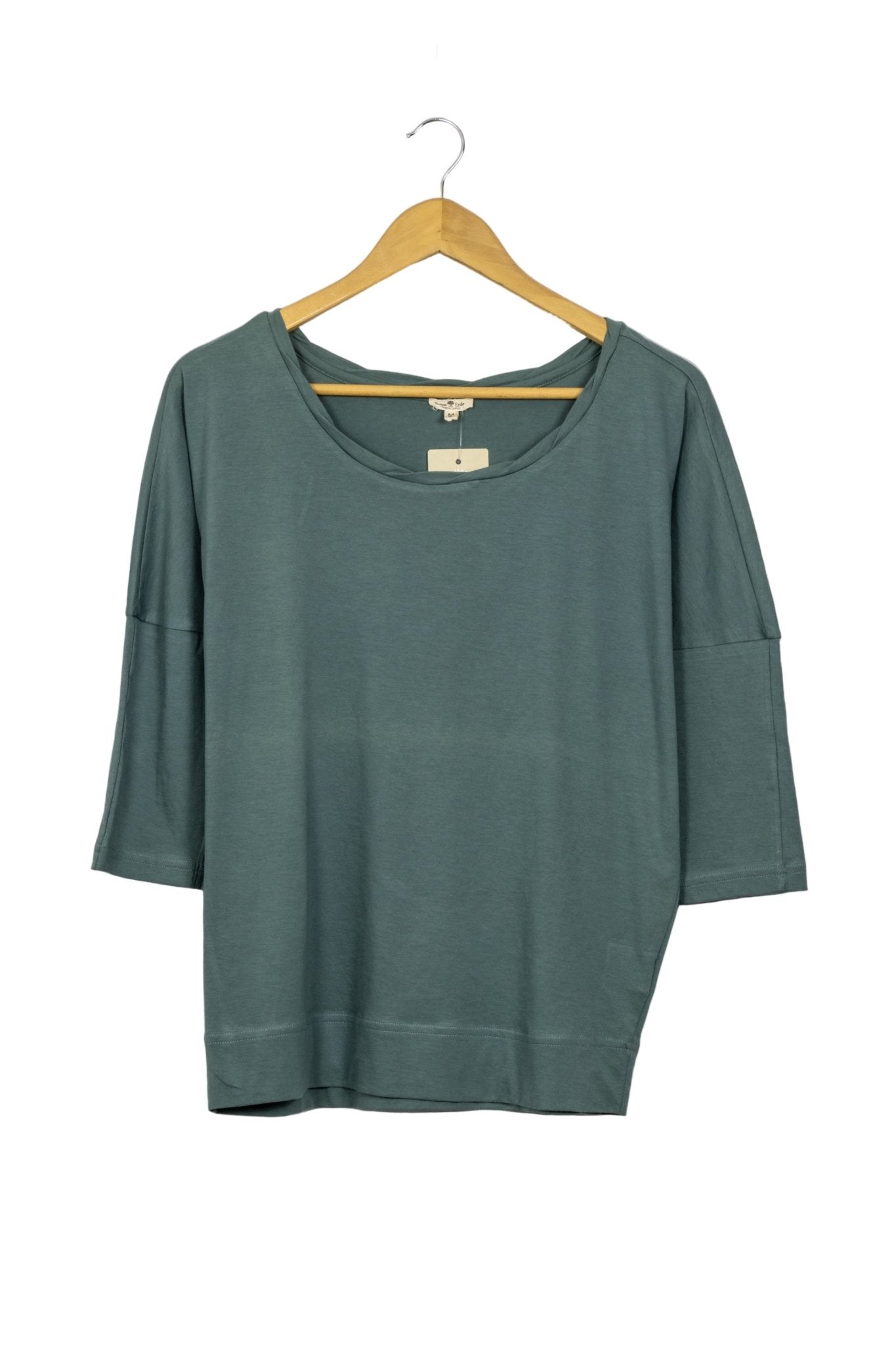 Polo verde maga 3/4 con cuello redondo