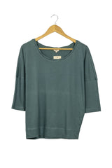 Polo verde maga 3/4 con cuello redondo