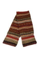 Guantes de alpaca en tonos ocre marrón naranjas con dobladillo