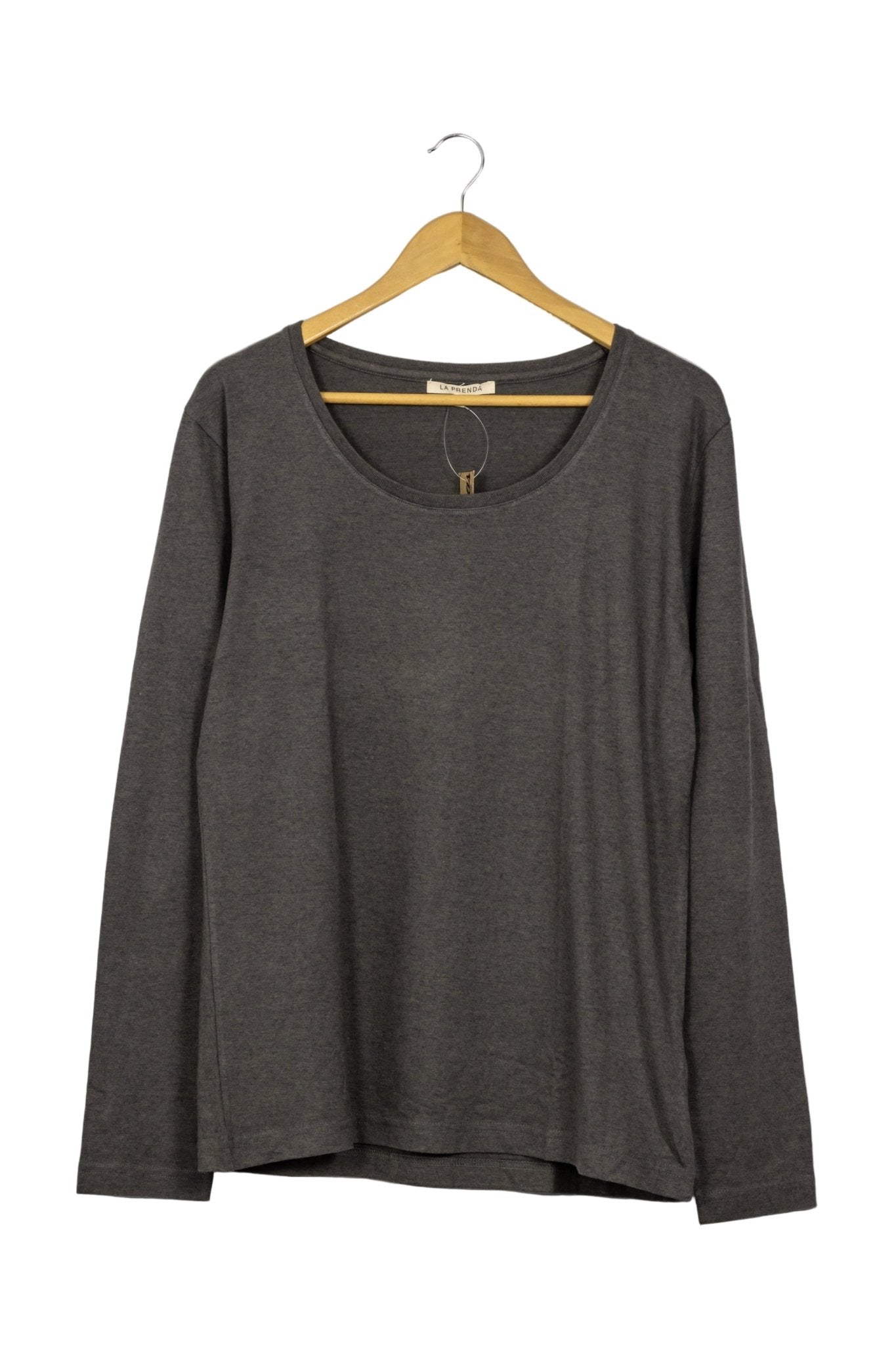 Polo gris manga larga mecla de algodón y alpaca