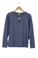 Polo azul acero manga larga con pita en pecho