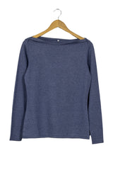 Polo azul acero manga larga cuello ojal