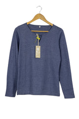 Polo azul acero manga larga cuello redondo