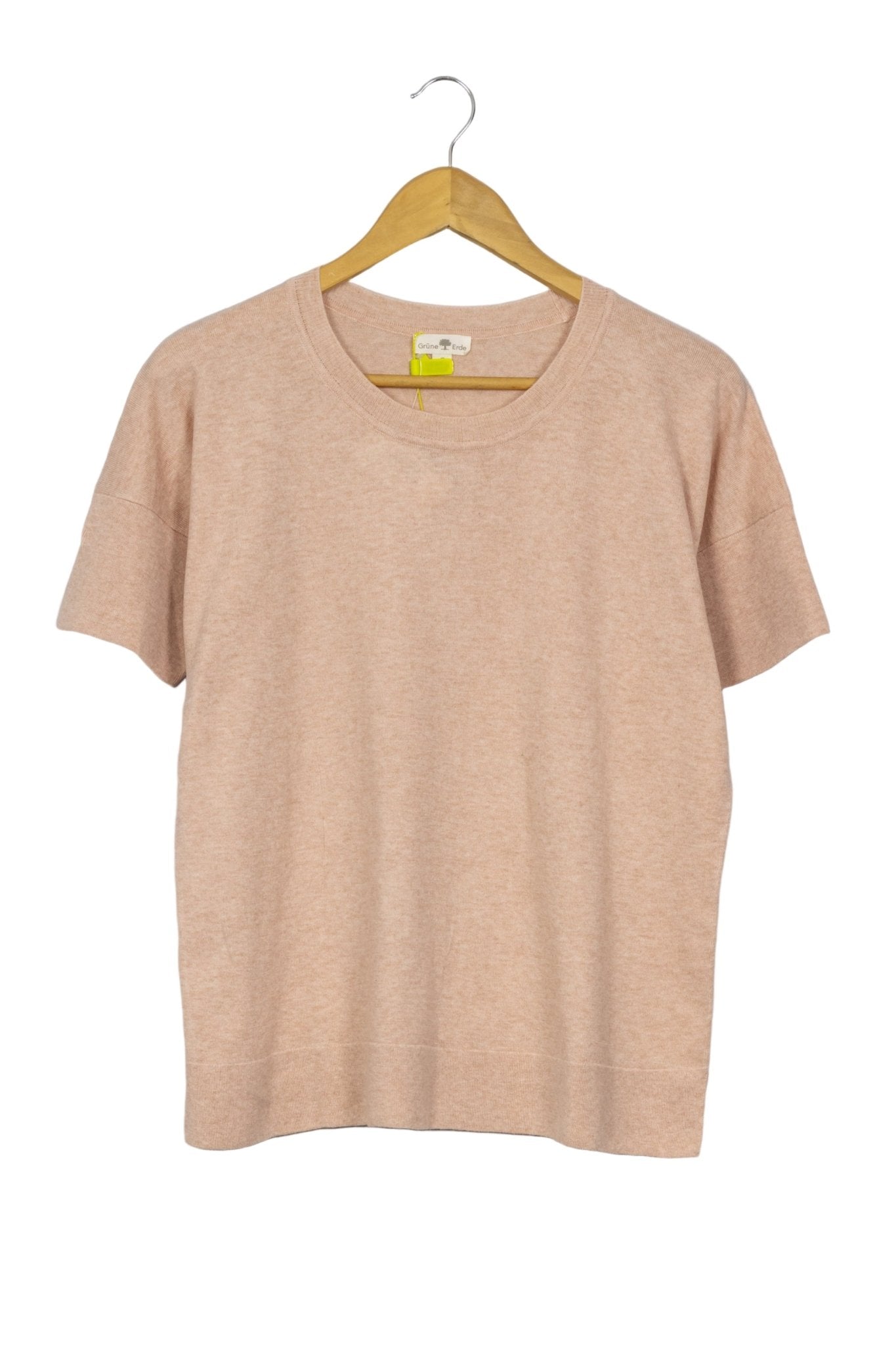 Chompita Grune Erde rosa claro jaspeada manga corta