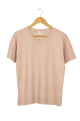 Chompita Grune Erde rosa claro jaspeada manga corta