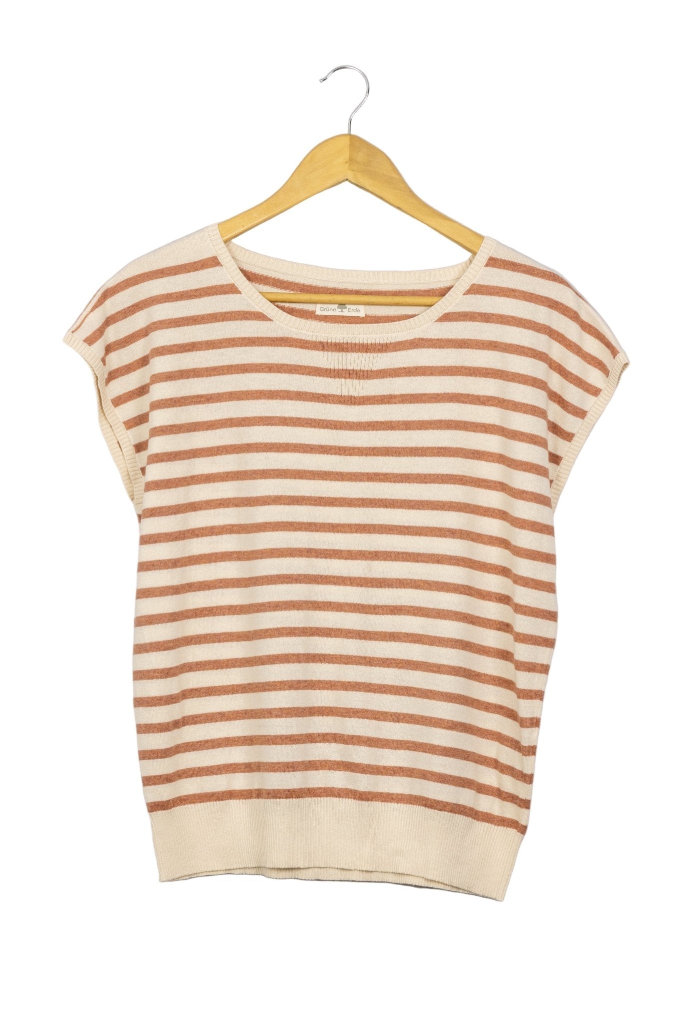 Chaleco Grune Erde beige con franjas ocre