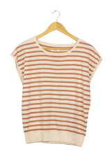 Chaleco Grune Erde beige con franjas ocre