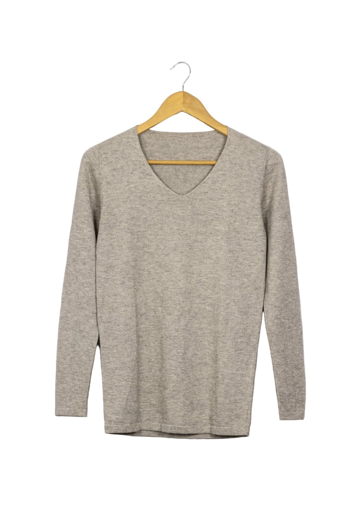 Chompita ploma cuello V de algodón y baby alpaca