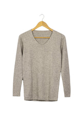 Chompita ploma cuello V de algodón y baby alpaca