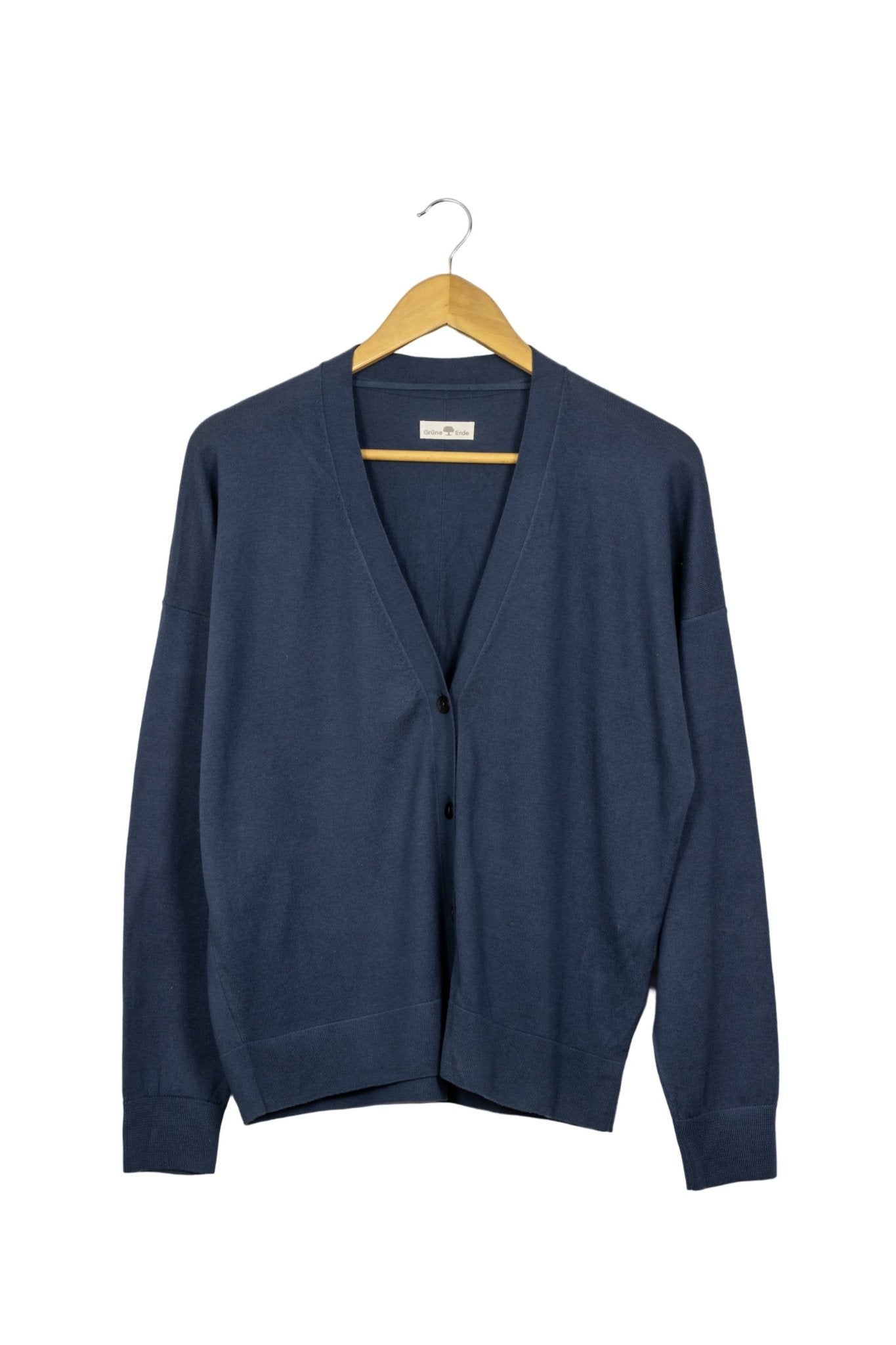 Cardigan Grune Erde verde botella cuello en V