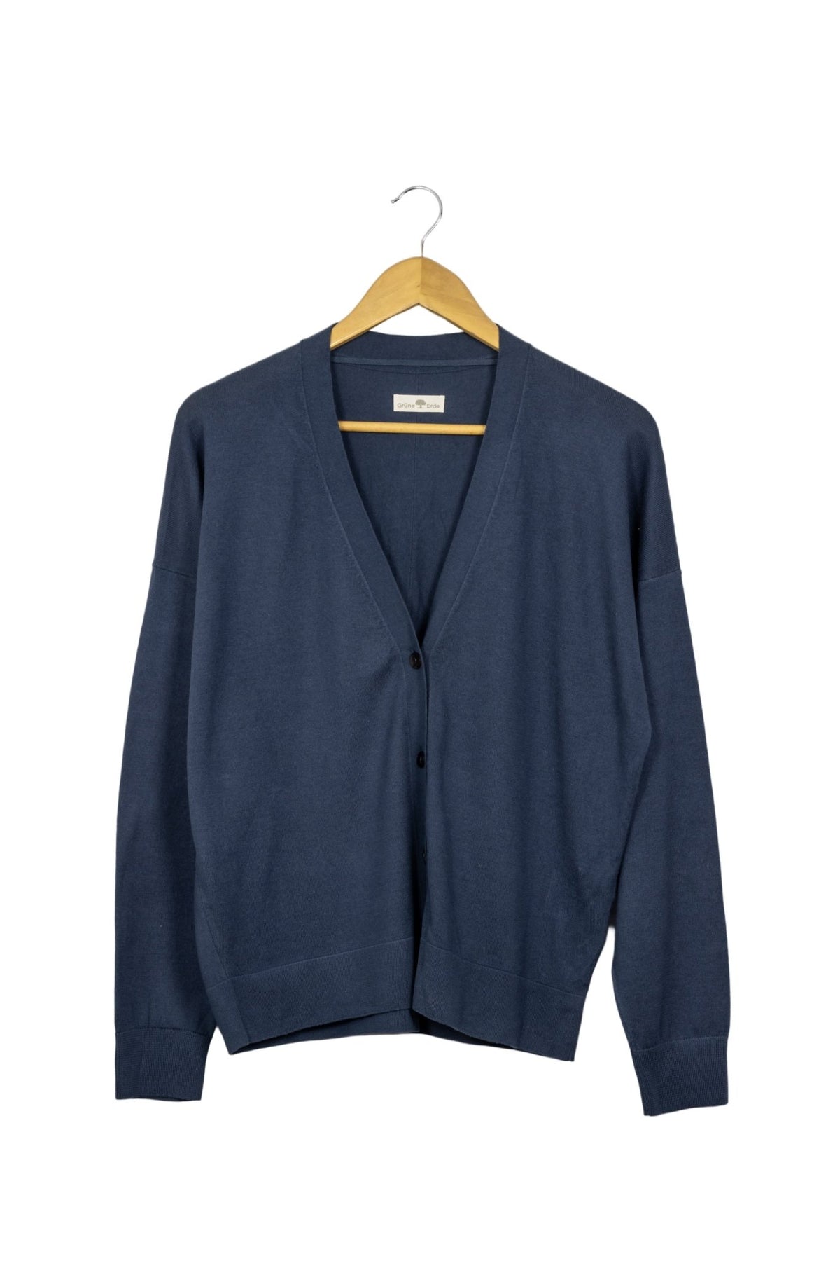 Cardigan Grune Erde verde botella cuello en V