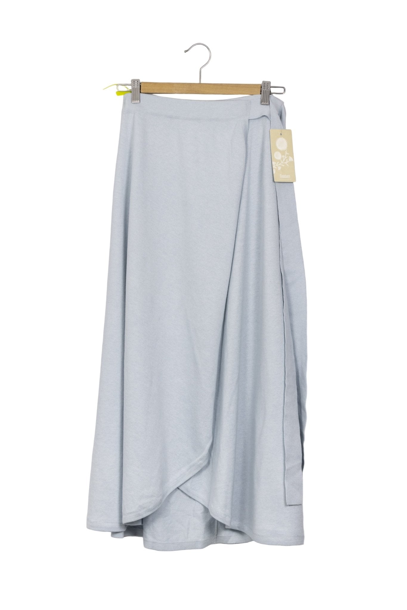 Falda mini envolvente celeste con vuelo