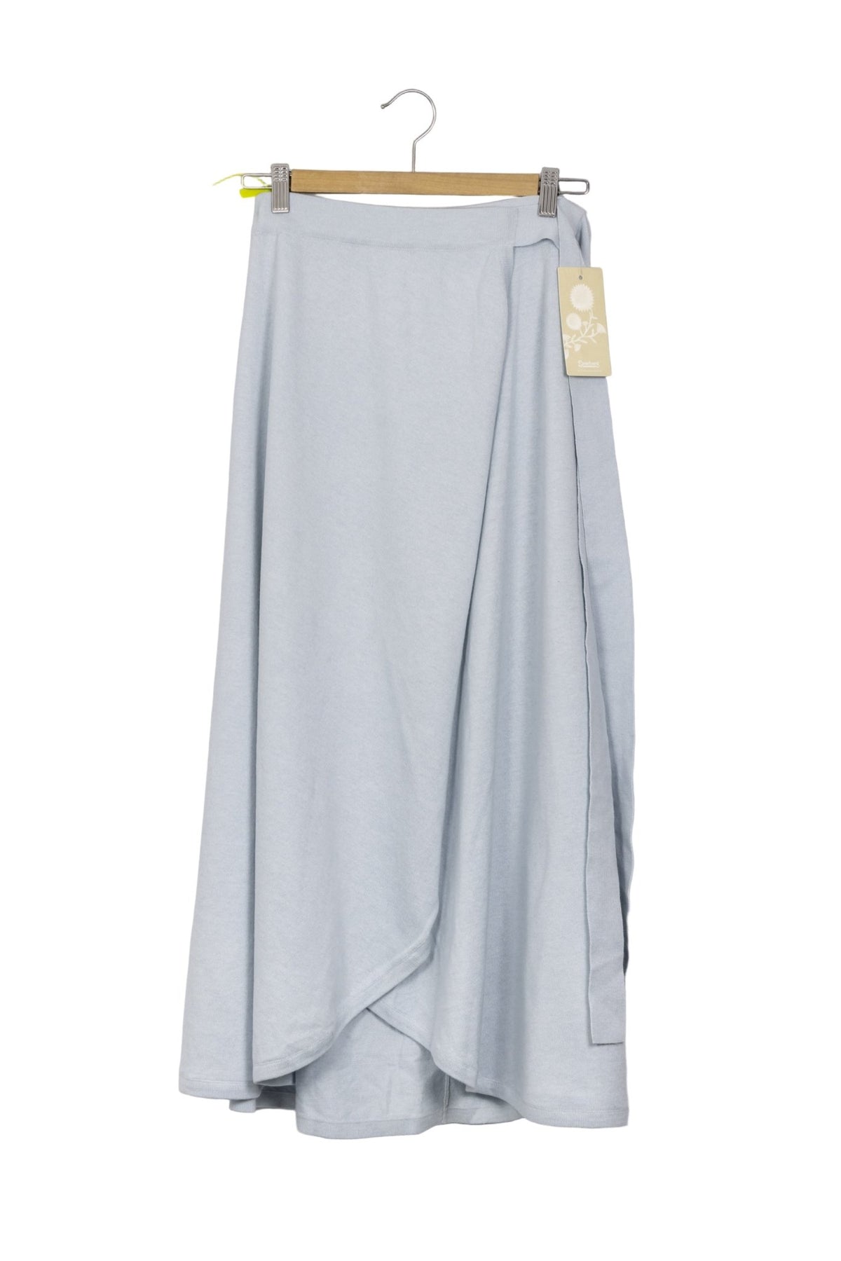 Falda mini envolvente celeste con vuelo