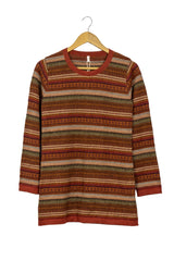 Chompa de alpaca ocre y marrón