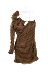 Vestido Zara marrón con tul