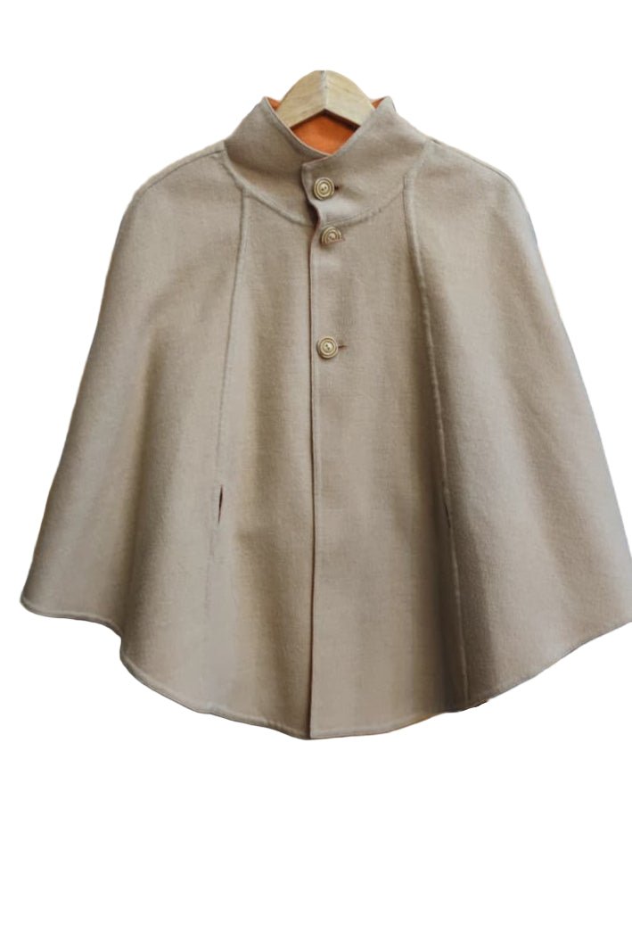 Capa reversible de babyalpaca naranja/beige. T:U