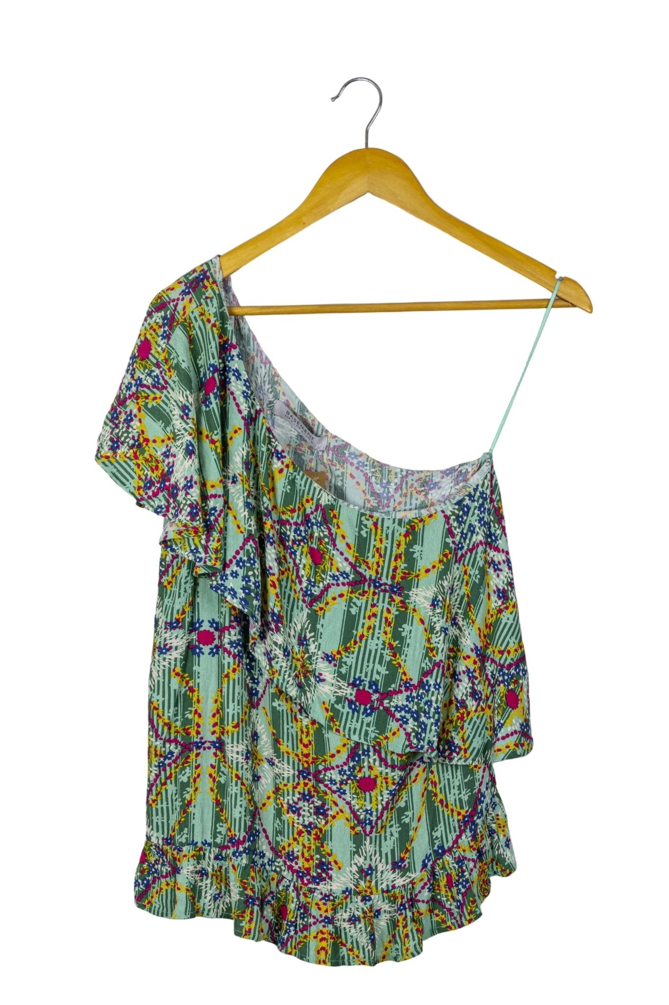 Blusa Basement de un hombro con volante