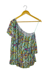 Blusa Basement de un hombro con volante