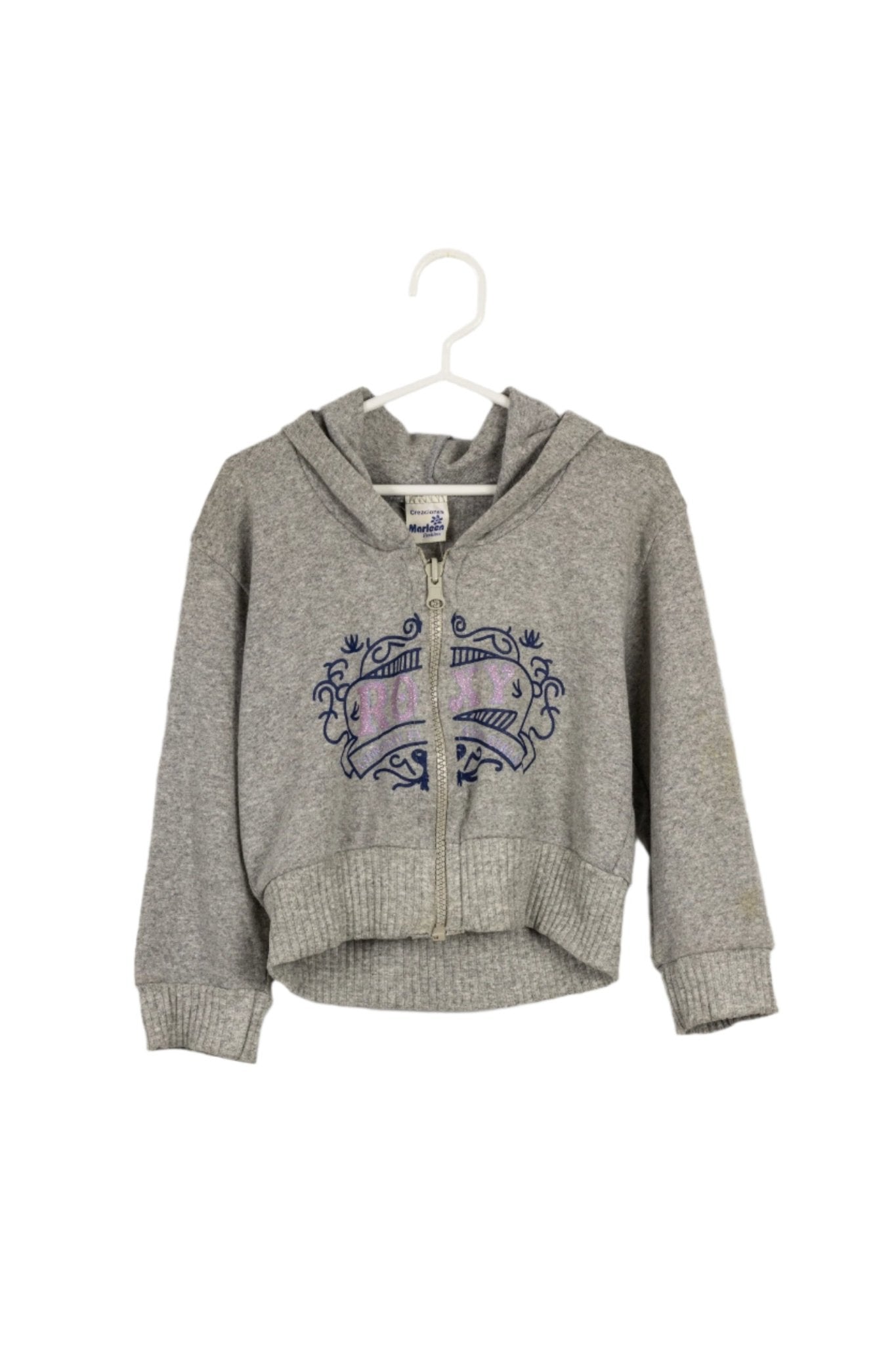 Casaca crop gris con capucha