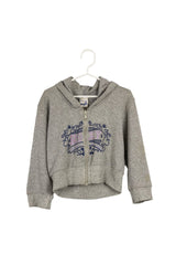 Casaca crop gris con capucha