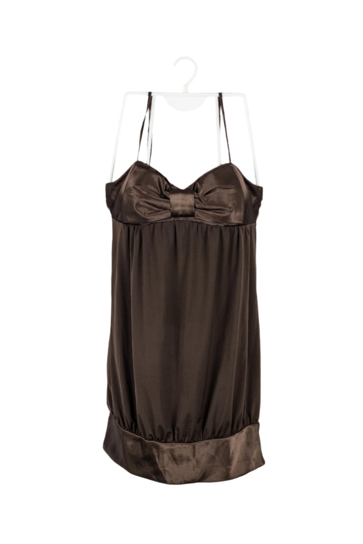 Vestido marrón nuevo con etiquetas, tiras regulables