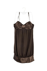 Vestido marrón nuevo con etiquetas, tiras regulables