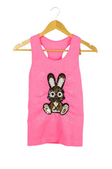 Bvd rosado conejo lentejuelas