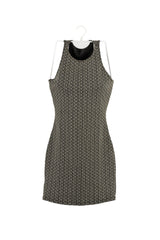 Vestido Mango negro con blanco con relieve