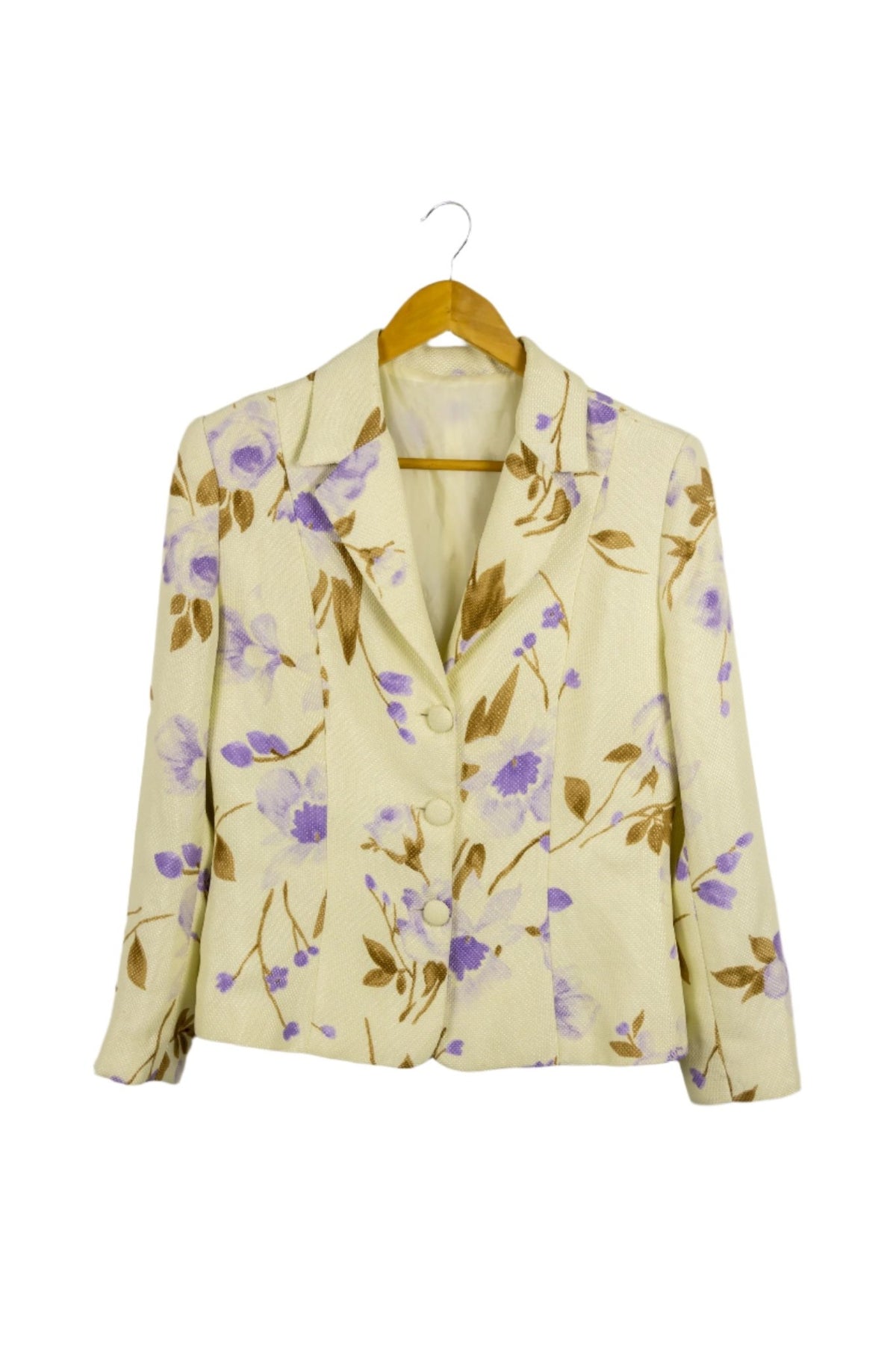 YAYA Bleizer beish con flores moradas, Talla m