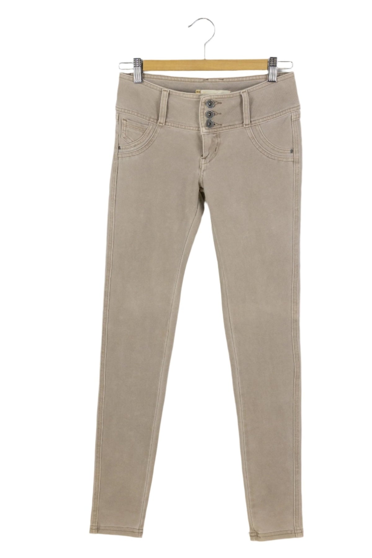 Pantalón Xiomi gris ceniza skinny, con pinzas