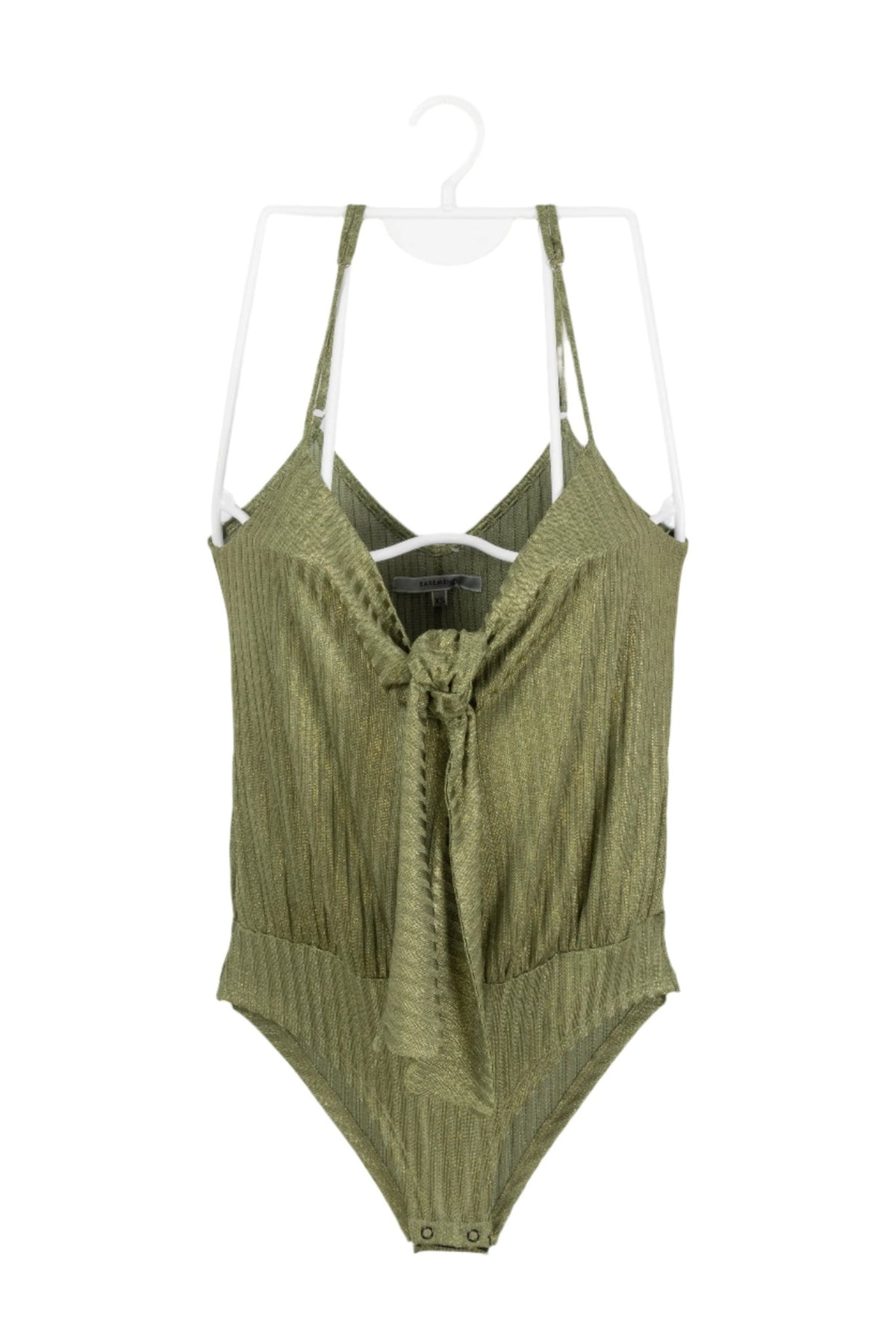 Body Basement verde olivo con tiras regulsbles y lazo en busto