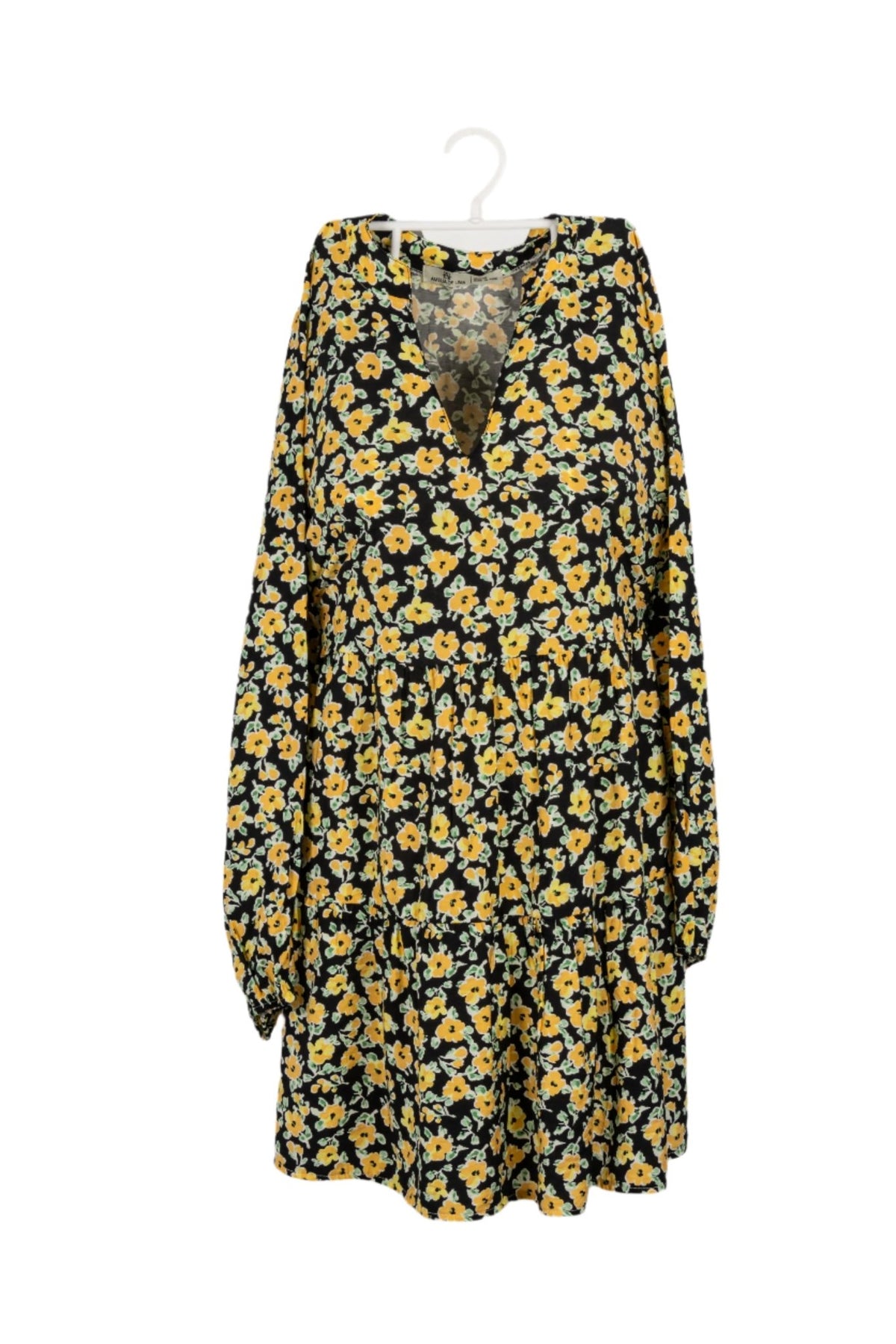 Vestido Amelia de Lima negro con mosaico de flores