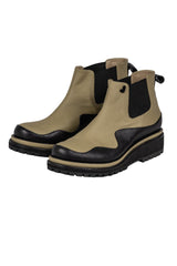 Botines Lalalove beige con negro, elástico negro