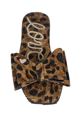 Sandalias Lalalove animal print con lazo