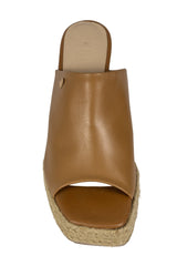 Sandalias camel Lalalove taco cuña con soga