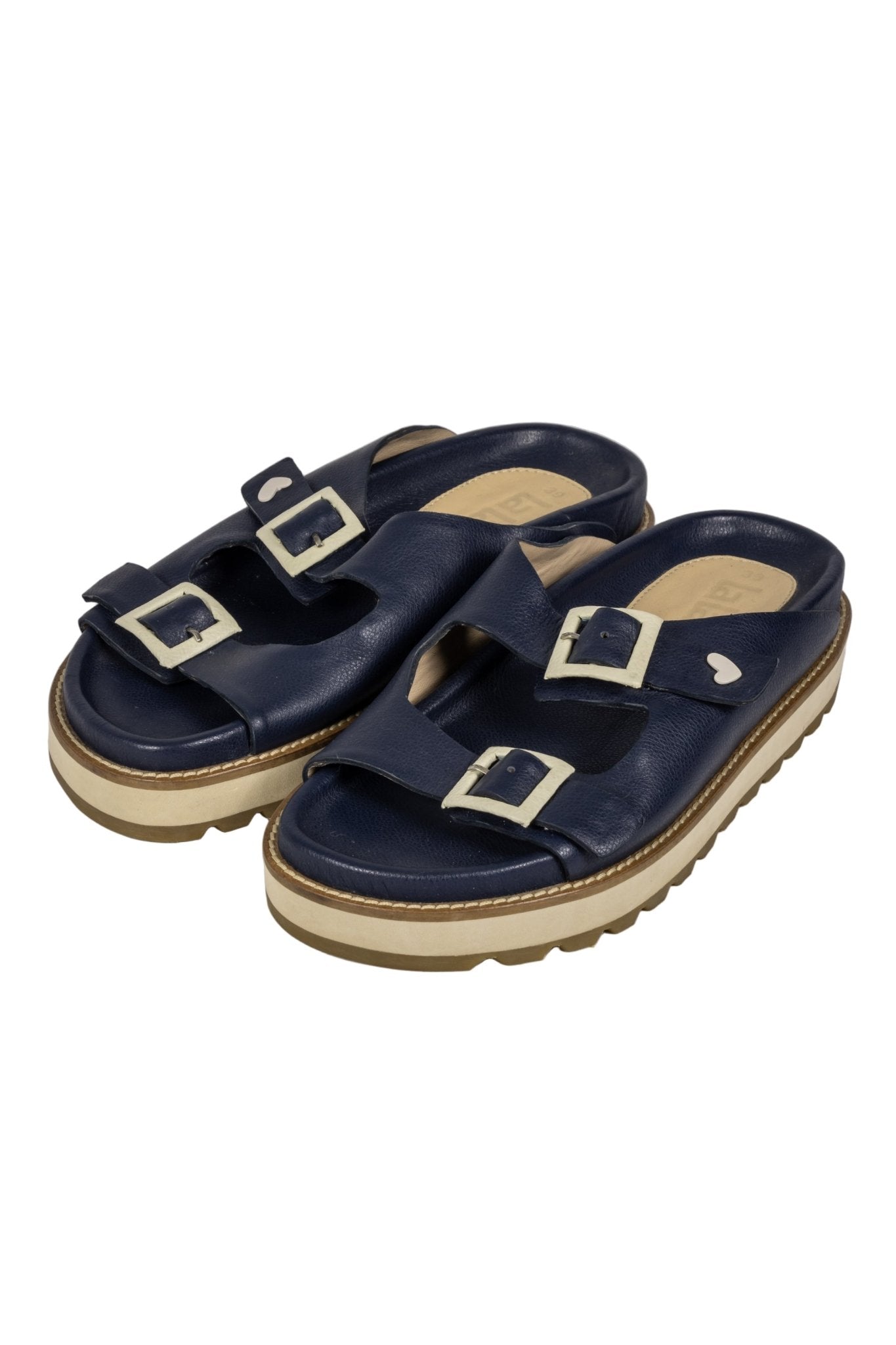 Saldalias Lalalove azules con doble tira en empeine