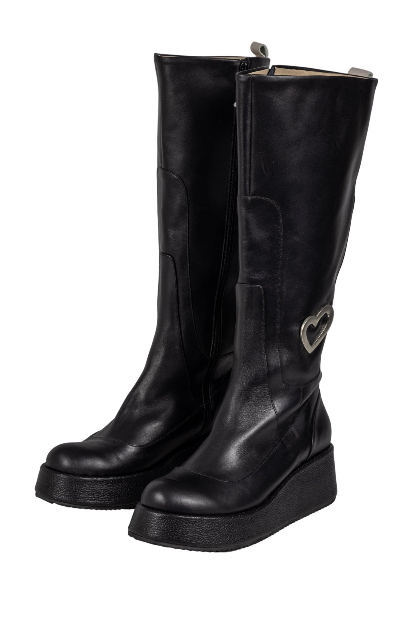 Botas Lalalove negras con plataforma y cierre