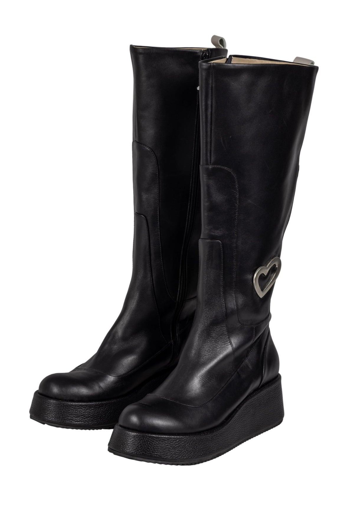 Botas Lalalove negras con plataforma y cierre